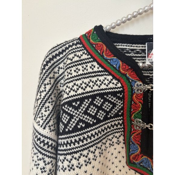 Dale Of Norway Unisex Size Small Setesdal Sweater Pewter Clasp Wool Off White - Picture 3 of 9